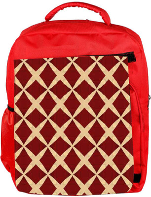 Snoogg Eco Friendly Canvas Yellow Cross Designer Backpack Rucksack School Travel Unisex Casual Canvas Bag Bookbag Satchel 5 L Backpack(Red)