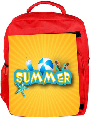Snoogg Eco Friendly Canvas Abstract Summer Background Backpack Rucksack School Travel Unisex Casual Canvas Bag Bookbag Satchel 5 L Backpack(Red)