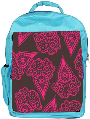 Snoogg Eco Friendly Canvas Brown Pattern Designer Backpack Rucksack School Travel Unisex Casual Canvas Bag Bookbag Satchel 5 L Backpack(Blue)