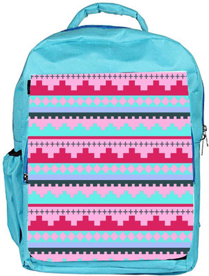 Snoogg Eco Friendly Canvas Digit Aztec Pink Backpack Rucksack School Travel Unisex Casual Canvas Bag Bookbag Satchel 5 L Backpack(Blue)