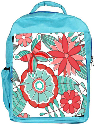 Snoogg Eco Friendly Canvas Abstract Floral Background Backpack Rucksack School Travel Unisex Casual Canvas Bag Bookbag Satchel 5 L Backpack(Blue)