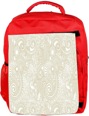 Snoogg Eco Friendly Canvas Abstract Golden Design Designer Backpack Rucksack School Travel Unisex Casual Canvas Bag Bookbag Satchel 5 L Backpack(Red)