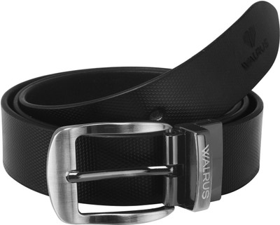 walrus Men Casual Black Genuine Leather Belt