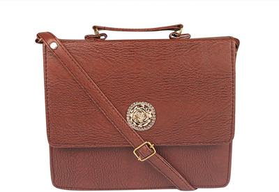 clementine Girls Casual Brown PU Sling Bag