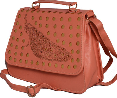 clementine Girls Casual Orange PU Sling Bag