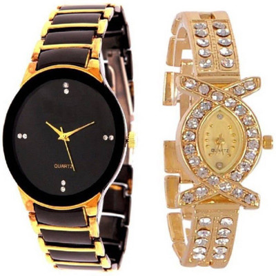 blutech gold black+ x shape couple watch good gift for womens and mens Watch - For Men & Women