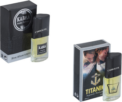 Carrolite Set of 2 Kabra Black-Titanic Perfume Eau de Parfum - 20 ml(For Men & Women)
Carrolite Set of 2 Kabra Black-Titanic Perfume Eau de Parfum - 20 ml(For Men & Women)