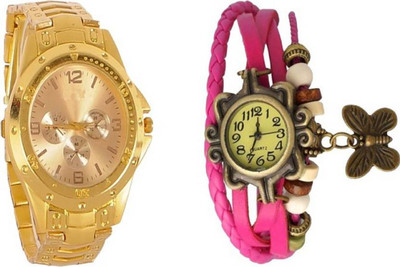 blutech full gold men & pink butterfly latest combo good gift for some one Watch - For Couple
blutech full gold men & pink butterfly latest combo good gift for some one Watch - For Couple