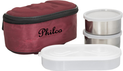 Philco Browny Meroon Lunchbox-2 Steel Container:1 Plastic Chapati tray 2 Containers Lunch Box(750 ml), Multicolor
Philco Browny Meroon Lunchbox-2 Steel Container:1 Plastic Chapati tray 2 Containers Lunch Box(750 ml), Multicolor