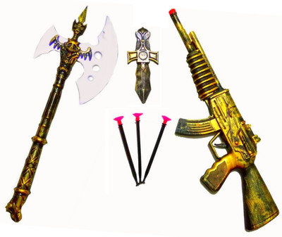 HALO NATION Warrior Set - Knights Fancy Dress Kids Cosplay - Axe AKA Pharsa Toy Gun and Dagger(Gold)
HALO NATION Warrior Set - Knights Fancy Dress Kids Cosplay - Axe AKA Pharsa Toy Gun and Dagger(Gold)
