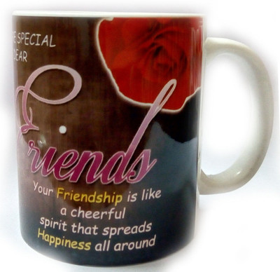 lasya FRIENDS MUG Ceramic Mug(350 ml), White
