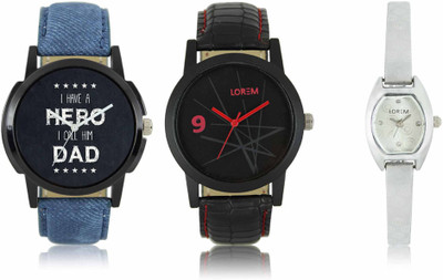 LOREM LR-07-08-0219 Attractive Stylish Combo Watch - For Men & Women