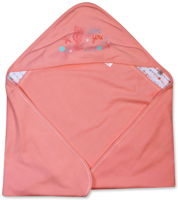 FS MINI KLUB Plain Hooded Baby Blanket(Cotton, Multicolor