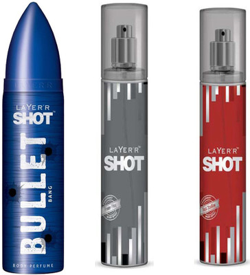 LAYERR SHOT POWER PLAY FRAGRANT BODY SPRAY + SHOT RED STALLION FRAGRANT BODY SPRAY + SHOT BULLET BANG BODY PERFUME Body Spray - For Men(135 ml)
LAYERR SHOT POWER PLAY FRAGRANT BODY SPRAY + SHOT RED STALLION FRAGRANT BODY SPRAY + SHOT BULLET BANG BODY PERFUME Body Spray - For Men(135 ml)