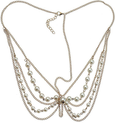 FAYON Contemporary Statement Golden Chain with Pearl Tikka and Drops Hair Chain(Gold)
FAYON Contemporary Statement Golden Chain with Pearl Tikka and Drops Hair Chain(Gold)