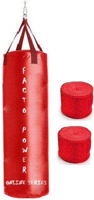 FACTO POWER ONLINE SERIES 7.5 FEET LONG, SRF MATERIAL,RED COLOR, UNFILLED WITH HANGING STRAPS, 9 FEET LONG RED COLOR HAND WRAPS Boxing Kit
FACTO POWER ONLINE SERIES 7.5 FEET LONG, SRF MATERIAL,RED COLOR, UNFILLED WITH HANGING STRAPS, 9 FEET LONG RED COLOR HAND WRAPS Boxing Kit