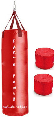 FACTO POWER ONLINE SERIES 6.5 FEET LONG, SRF MATERIAL,RED COLOR, UNFILLED WITH HANGING STRAPS, 9 FEET LONG RED COLOR HAND WRAPS Boxing Kit
FACTO POWER ONLINE SERIES 6.5 FEET LONG, SRF MATERIAL,RED COLOR, UNFILLED WITH HANGING STRAPS, 9 FEET LONG RED COLOR HAND WRAPS Boxing Kit