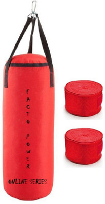 FACTO POWER ONLINE SERIES 6.5 FEET LONG, PU MATERIAL,RED COLOR, UNFILLED WITH HANGING STRAPS, 9 FEET LONG RED COLOR HAND WRAPS Boxing Kit
FACTO POWER ONLINE SERIES 6.5 FEET LONG, PU MATERIAL,RED COLOR, UNFILLED WITH HANGING STRAPS, 9 FEET LONG RED COLOR HAND WRAPS Boxing Kit