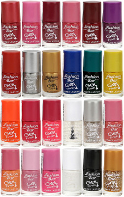 Fashion Bar Gel Style Nail polish Jumbo Combo Pack 1040 Multicolor(Pack of 24)
Fashion Bar Gel Style Nail polish Jumbo Combo Pack 1040 Multicolor(Pack of 24)