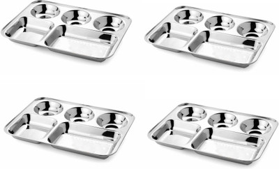 VASIDUDA COMPARTMENT DINNER PLATE SET OF 4 PCS Dinner Plates(Pack of 4)