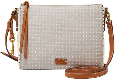 Fossil Women Casual Grey Polyester Sling Bag