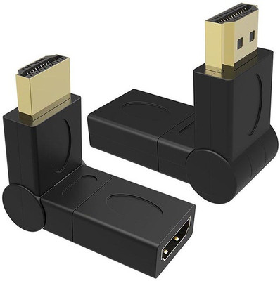YTM (Pack of 2) Gold Plated 90-180 Degree HDMI Male to Female Adapter USB Adapter(Black)
YTM (Pack of 2) Gold Plated 90-180 Degree HDMI Male to Female Adapter USB Adapter(Black)