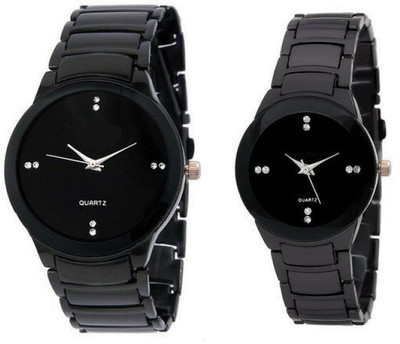 OCTUS Analog Blac Dial Men & Women Watch Combo Watch - For Couple