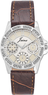 JAINX JW575 Chrono Beige Dial Watch - For Women