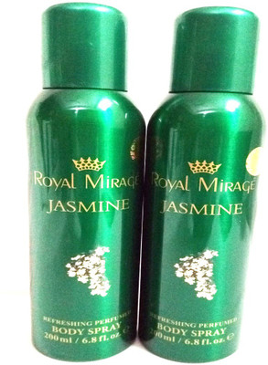 Royal Mirage Jasmine Body Spray - For Men & Women(200 ml, Pack of 2)