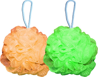 Ion Loofah(Pack of 2), Green;orange