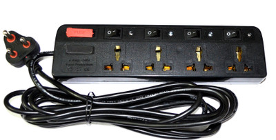 Pin to Pen 4 Socket Power Strip 4 MTR 8 A Three Pin Socket