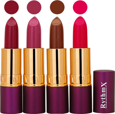 Rythmx Plum,Purple,Brown,Coral Pink Long Lasting Lisptick Set(Plum,Purple,Brown,Coral Pink)
Rythmx Plum,Purple,Brown,Coral Pink Long Lasting Lisptick Set(Plum,Purple,Brown,Coral Pink)