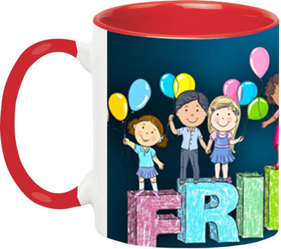 Ashvah Friendship 424 Ceramic Mug(350 ml), Multicolor