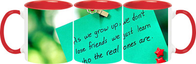 Ashvah Friendship 432 Ceramic Mug(350 ml), Red