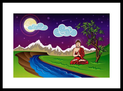 Aabhaas Buddha Wall Poster Fine Art Print(12 inch X 18 inch, Rolled)