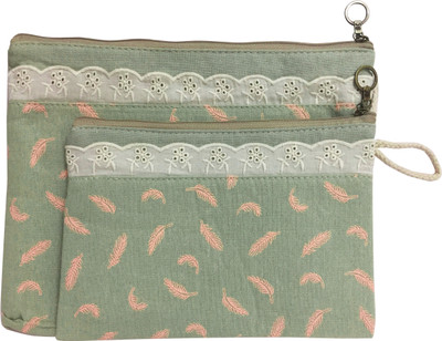 Bag of Small Things Fabric Multipurpose Travel Pouch Set of 2 Green Feather Cosmetic Bag(Green)
Bag of Small Things Fabric Multipurpose Travel Pouch Set of 2 Green Feather Cosmetic Bag(Green)