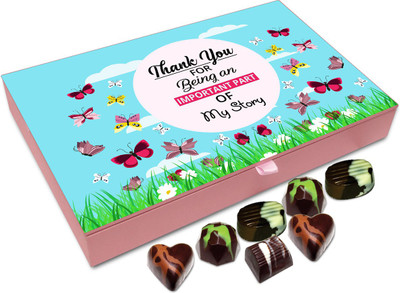 Chocholik Gift Box - Thank You For Being An Important Part Of My Story Chocolate Box - 12pc Truffles(144 g)
Chocholik Gift Box - Thank You For Being An Important Part Of My Story Chocolate Box - 12pc Truffles(144 g)