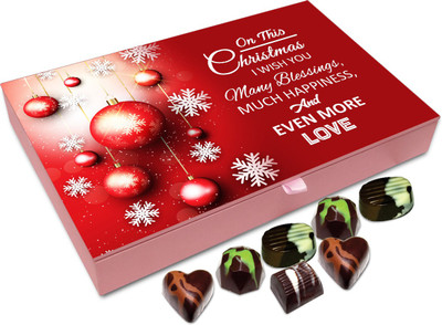 Chocholik Christmas Gift Box - On This Christmas I Wish You Lots Of Blessings Chocolate Box - 12pc Truffles(144 g)
Chocholik Christmas Gift Box - On This Christmas I Wish You Lots Of Blessings Chocolate Box - 12pc Truffles(144 g)
