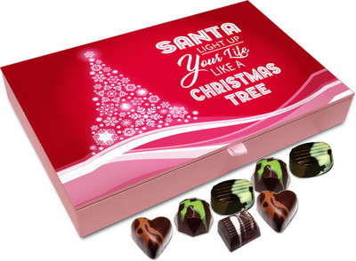Chocholik Christmas Gift Box - May Santa Light Up Your Life Like Christmas Tree Chocolate Box - 12pc Truffles(144 g)
Chocholik Christmas Gift Box - May Santa Light Up Your Life Like Christmas Tree Chocolate Box - 12pc Truffles(144 g)