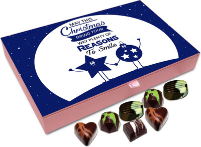 Chocholik Christmas Gift Box - May This Christmas Brings Your Way Plenty Of Reasons To Smile Chocolate Box - 12pc Truffles(144 g)
Chocholik Christmas Gift Box - May This Christmas Brings Your Way Plenty Of Reasons To Smile Chocolate Box - 12pc Truffles(144 g)