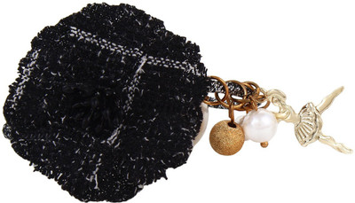 FAYON Chic Stylish Black and White Flower Pearl Rubber Band(Black)