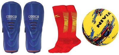 Cosco Combo of three, one Pair of 'Shooter' Shin Guard, one 'Strom' Football Size-5 and one Pair of 'Encounter' Socks (Color On Availability) Football Kit
Cosco Combo of three, one Pair of 'Shooter' Shin Guard, one 'Strom' Football Size-5 and one Pair of 'Encounter' Socks (Color On Availability) Football Kit