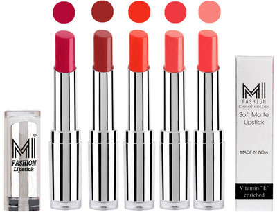 MI Fashion Pout-Perfect Creamy Matte Lipstick Set in 5 Vibrant Colours(Dark Magenta,Brown Sugar,Orange Crush,Pouty Pink,Pink Wink, 17.5 g)
MI Fashion Pout-Perfect Creamy Matte Lipstick Set in 5 Vibrant Colours(Dark Magenta,Brown Sugar,Orange Crush,Pouty Pink,Pink Wink, 17.5 g)