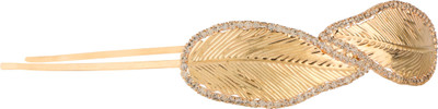 Accessher wedding Party wear Rhinestone Hair Band for Girls and Women Hair Band(Gold)