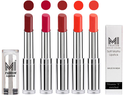 MI Fashion Pout-Perfect Creamy Matte Lipstick Set in 5 Vibrant Colours(Maroon Rebel,Dark Magenta,Brown Sugar,Orange Crush,Coral Glamour)
MI Fashion Pout-Perfect Creamy Matte Lipstick Set in 5 Vibrant Colours(Maroon Rebel,Dark Magenta,Brown Sugar,Orange Crush,Coral Glamour)