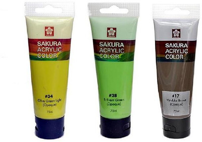 Sakura Acrylic Color Tube(Set of 1, Olive Green, Brilliant Green, Vandyke Brown)
Sakura Acrylic Color Tube(Set of 1, Olive Green, Brilliant Green, Vandyke Brown)