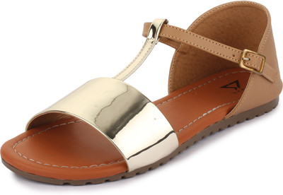 TRASE Women Brown/Golden Flats