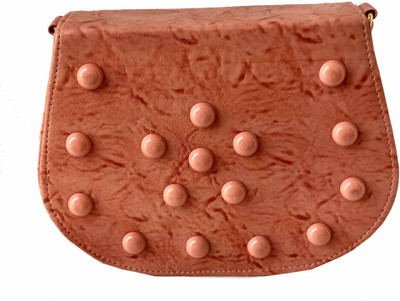 ALIVE Girls Casual Orange Leatherette Sling Bag