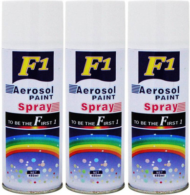 GJTL Spary Paints White Spray Paint 450 ml(Pack of 3)