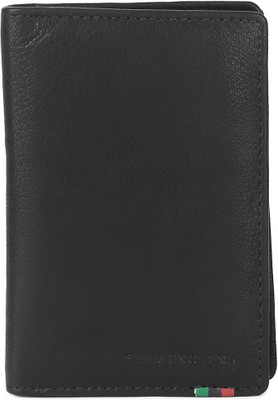 Peter England Men Black Genuine Leather Wallet(3 Card Slots)